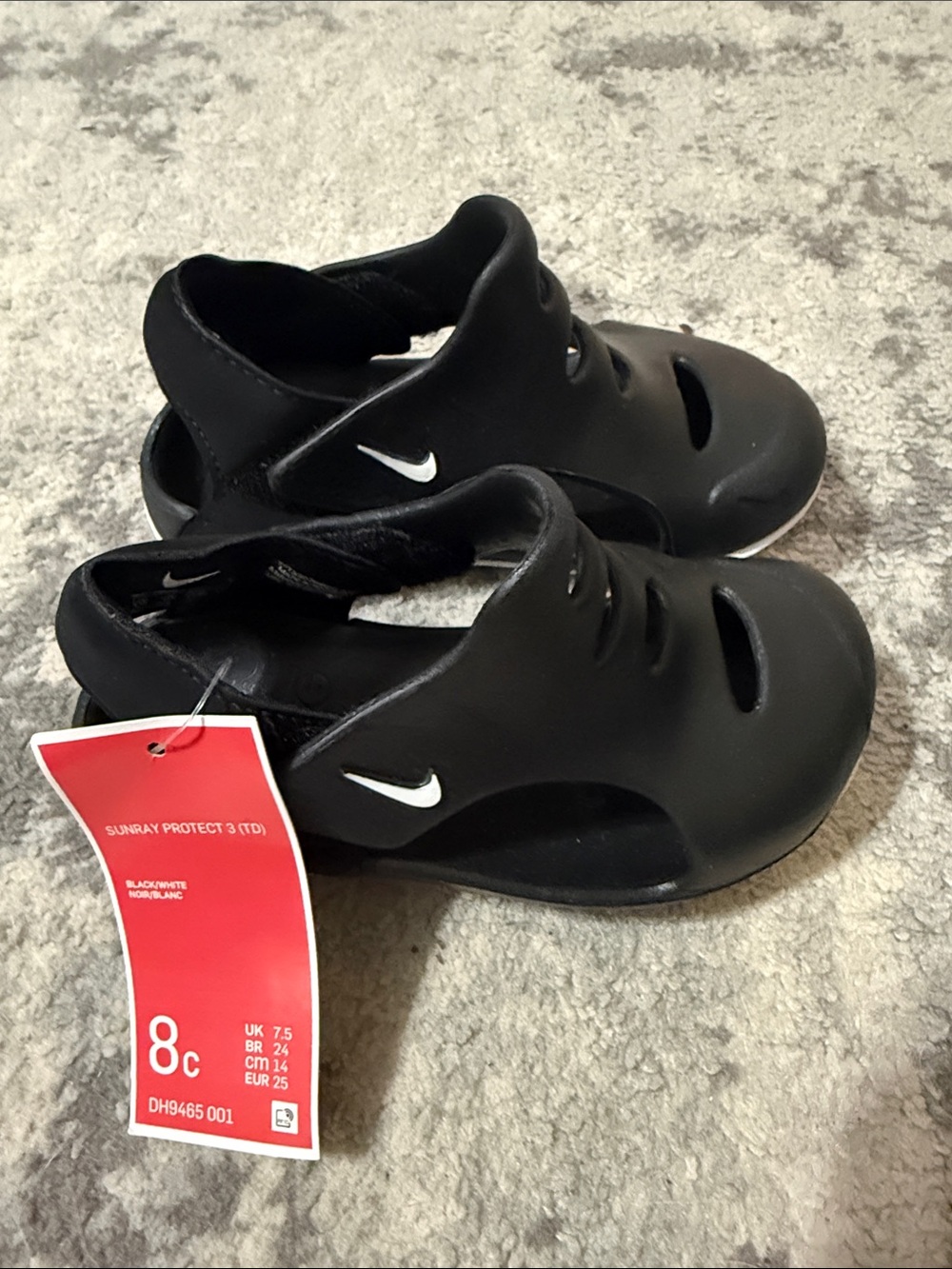 Nike Kids Black Slip-On Sunray Protect Sandals